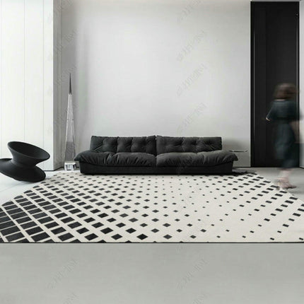 Modern Black and White Checkered Carpets Living Room Rug Indoor Floor Carpet