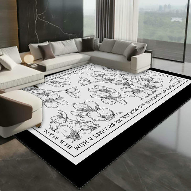 Black and White Area Rug Area Rug Geometry Modern Decor Carpet Art Living Room Rugs 1