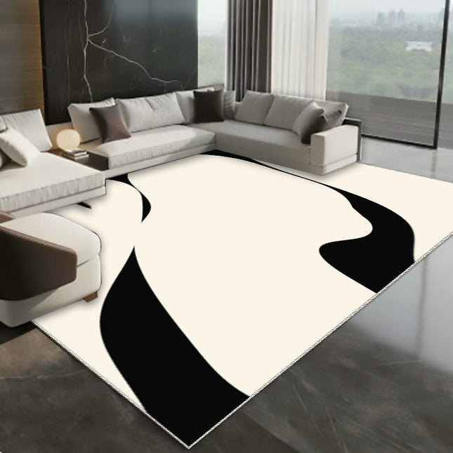 Black and White Area Rug Area Rug Geometry Modern Decor Carpet Art Living Room Rugs