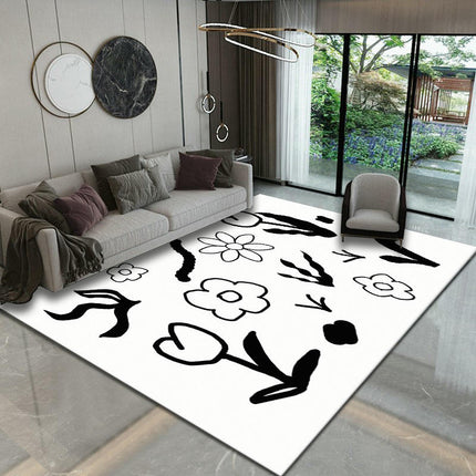 Modern Floral Rugs And Carpet,Area Rug Decor Rugs,Non Slip Washable Living Room Carpet