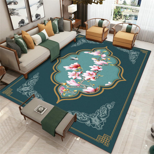 Retro Area Rug Flower Rugs And Carpet Rugs for Living Room Bedroom Washable Rug