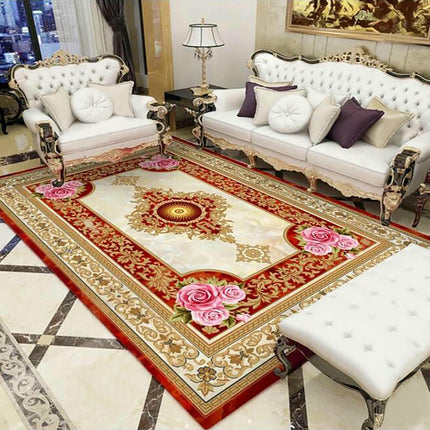 European Area Rug for Living Room Large Carpet-Washable Vintage Rugs for Bedroom