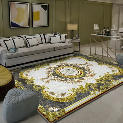 European Area Rug for Living Room Large Carpet-Washable Vintage Rugs for Bedroom