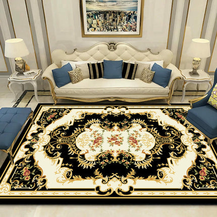 European Area Rug for Living Room Large Carpet-Washable Vintage Rugs for Bedroom