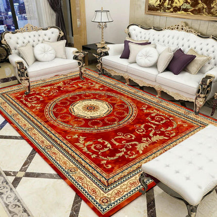 European Area Rug for Living Room Large Carpet-Washable Vintage Rugs for Bedroom