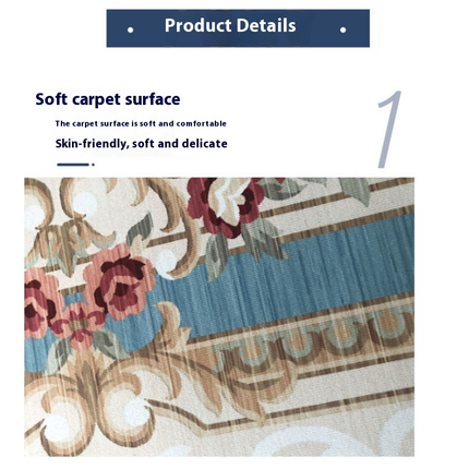 European Area Rug for Living Room Large Carpet-Washable Vintage Rugs for Bedroom