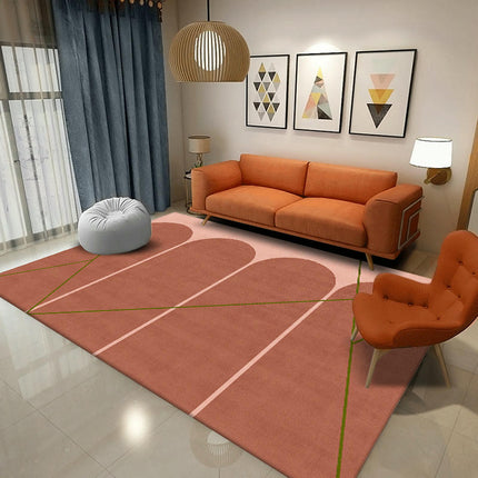 Large Geometric Floor Carpet for Indoor Office Dining Room, Abstract Home Decor Non-Shedding