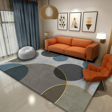 Large Geometric Floor Carpet for Indoor Office Dining Room, Abstract Home Decor Non-Shedding