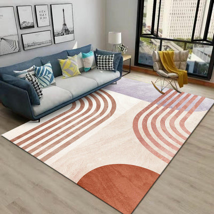 Large Geometric Floor Carpet for Indoor Office Dining Room, Abstract Home Decor Non-Shedding