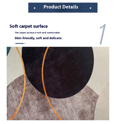 Large Geometric Floor Carpet for Indoor Office Dining Room, Abstract Home Decor Non-Shedding