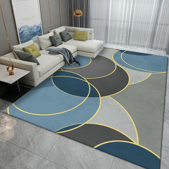 Abstract Geometric Area Rug for Living Room Bedroom, Large Floor Carpet with Non-Slip for Indoor