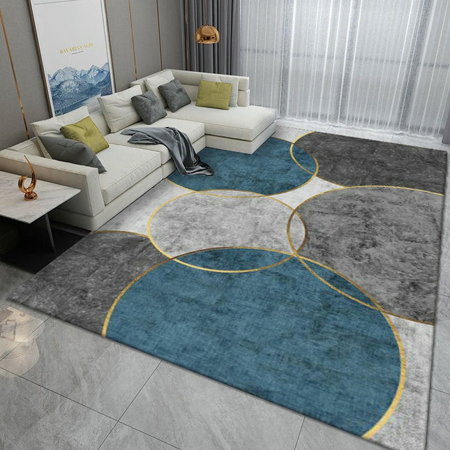 Abstract Geometric Area Rug for Living Room Bedroom, Large Floor Carpet with Non-Slip for Indoor