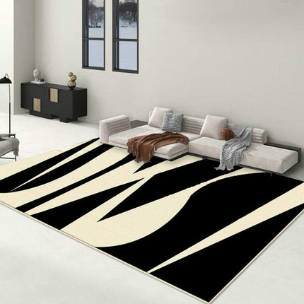 Black and White Area Rug, Non-Slip Soft Rug Modern Art Carpet Indoor Rug for Home Decor
