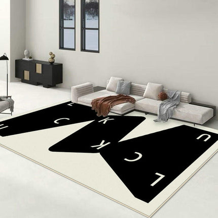 Black and White Area Rug, Non-Slip Soft Rug Modern Art Carpet Indoor Rug for Home Decor