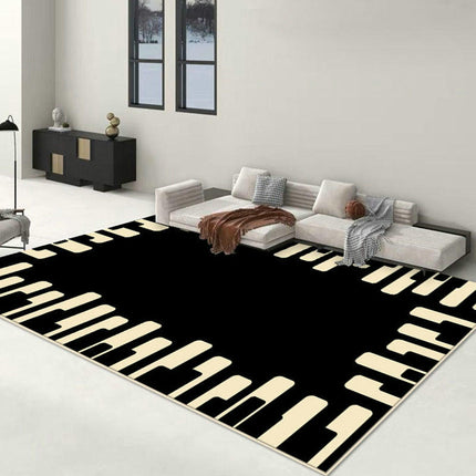Black and White Area Rug, Non-Slip Soft Rug Modern Art Carpet Indoor Rug for Home Decor