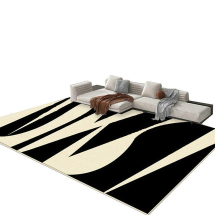 Black and White Area Rug, Non-Slip Soft Rug Modern Art Carpet Indoor Rug for Home Decor