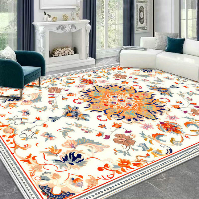 Moroccan Area Rug Vintage Rug,Washable Indoor Rug Non-Slip Carpet for Living Dining Room