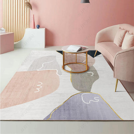Pink Rug Area Rugs for Living Room Bedside,Floor Carpet Non Slip Soft Indoor Modern Abstract