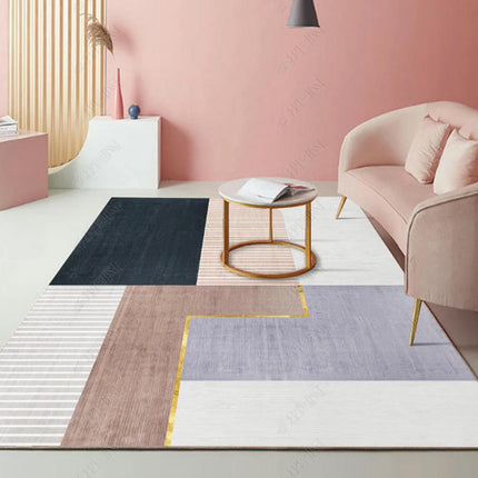 Pink Rug Area Rugs for Living Room Bedside,Floor Carpet Non Slip Soft Indoor Modern Abstract