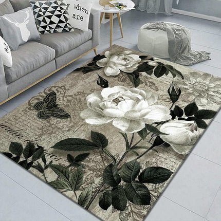 Colorful Rug Area Rugs for Living Room Bedside,Non Slip Soft Indoor Floral Carpet