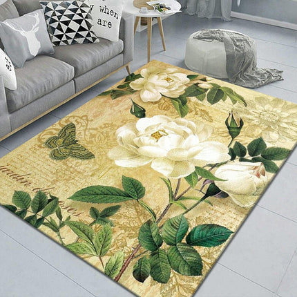 Colorful Rug Area Rugs for Living Room Bedside,Non Slip Soft Indoor Floral Carpet