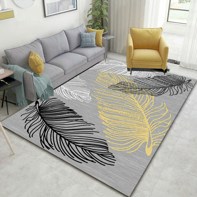 Low Pile Plants and Flowers Area Rug Indoor Non Slip Rug Floor Carpet for Living Room