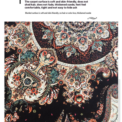 Non-Slip Low Pile Machine Washable Area Rug for Bedroom Flowers Area Rug Living Room Rugs
