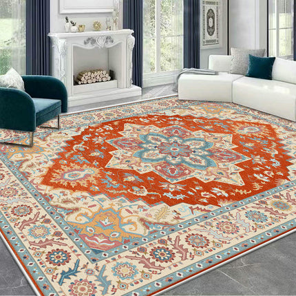 Colorful Low Pile Machine Washable Area Rug for Bedroom Boho Area Rug Living Room Rugs