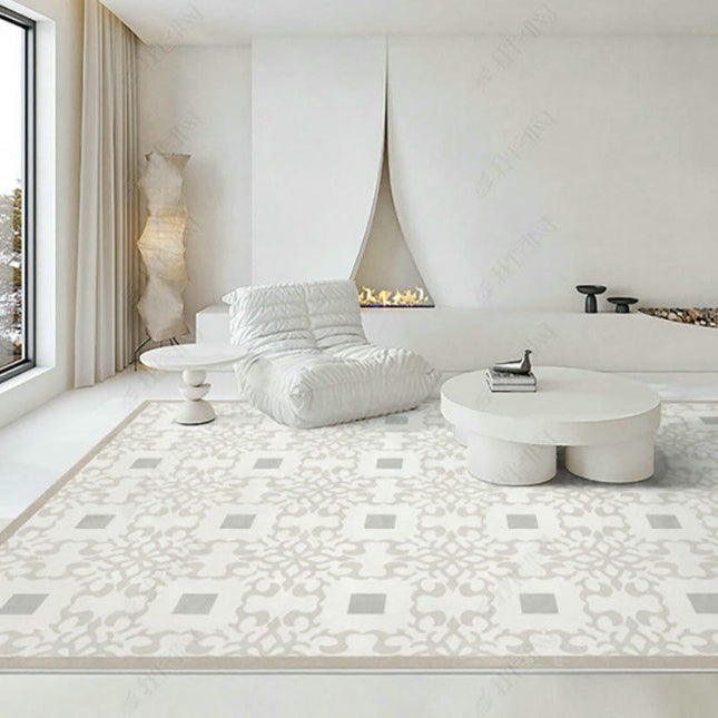 Modern Area Rug Beige Decor Carpet Low Pile Machine Washable Area Rug for Bedroom Living Room Rugs