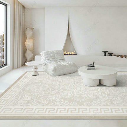 Modern Area Rug Beige Decor Carpet Low Pile Machine Washable Area Rug for Bedroom Living Room Rugs