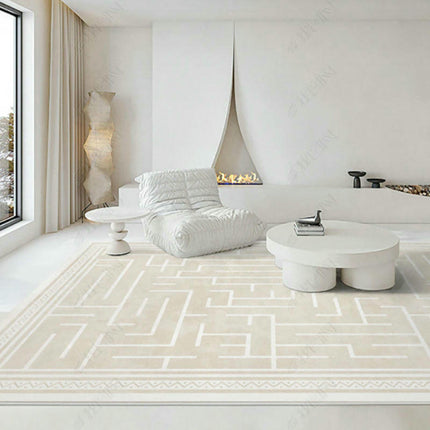 Modern Area Rug Beige Decor Carpet Low Pile Machine Washable Area Rug for Bedroom Living Room Rugs