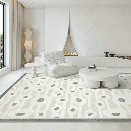 Modern Area Rug Beige Decor Carpet Low Pile Machine Washable Area Rug for Bedroom Living Room Rugs