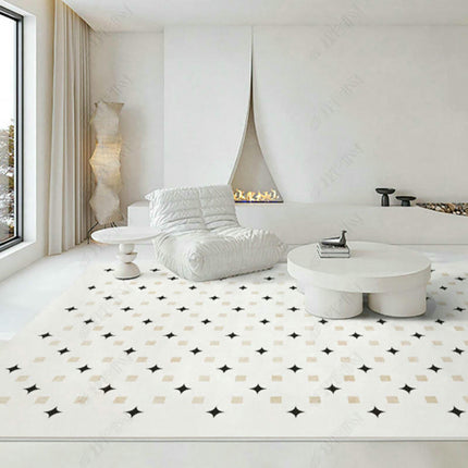 Modern Area Rug Beige Decor Carpet Low Pile Machine Washable Area Rug for Bedroom Living Room Rugs