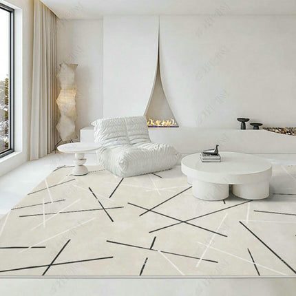 Modern Area Rug Beige Decor Carpet Low Pile Machine Washable Area Rug for Bedroom Living Room Rugs