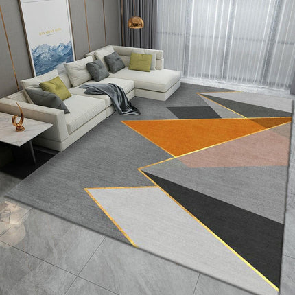 Modern Geometric Area Rug Decor Carpet Low Pile Machine Washable Area Rug for Bedroom Living Room