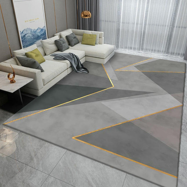 Modern Geometric Area Rug Decor Carpet Low Pile Machine Washable Area Rug for Bedroom Living Room