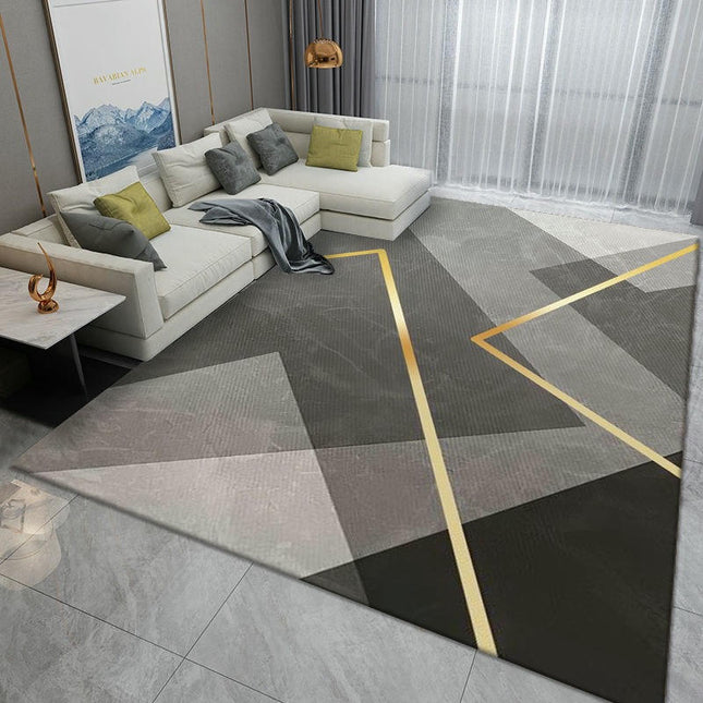 Modern Geometric Area Rug Decor Carpet Low Pile Machine Washable Area Rug for Bedroom Living Room 1