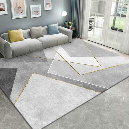 Modern Geometric Area Rug Decor Carpet Low Pile Machine Washable Area Rug for Bedroom Living Room