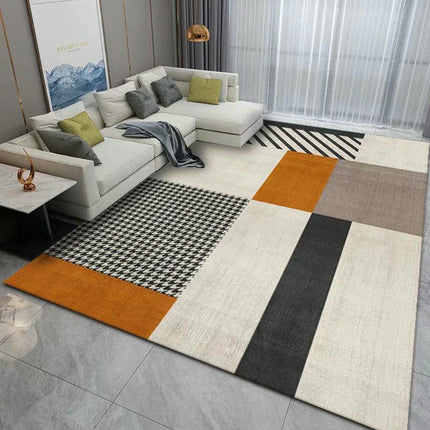 Modern Geometric Area Rug Decor Carpet Low Pile Machine Washable Area Rug for Bedroom Living Room