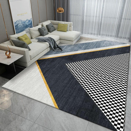 Modern Geometric Area Rug Decor Carpet Low Pile Machine Washable Area Rug for Bedroom Living Room 1