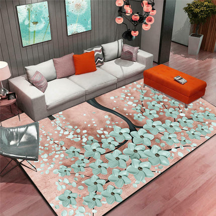 Plants and Flowers Washable Rug for Bedroom Living Room, Area Rugs, Non-Slip Soft Low Pile Carpet