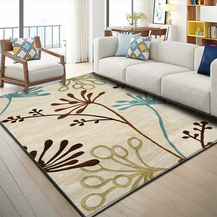 Plants and Flowers Washable Rug for Bedroom Living Room, Area Rugs, Non-Slip Soft Low Pile Carpet