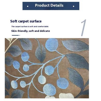 Plants and Flowers Washable Rug for Bedroom Living Room, Area Rugs, Non-Slip Soft Low Pile Carpet 1