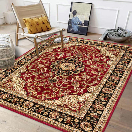 Vintage Boho Geometric Washable Rug, Modern Foldable Area Carpet for Bedroom