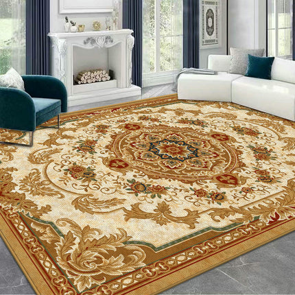 Bohemian Vintage Area Rug Machine Washable Low-Pile Carpet,Non-Slip Living Room Floor Rugs