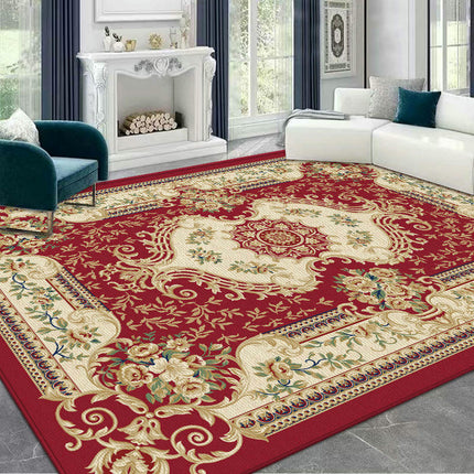 Bohemian Vintage Area Rug Machine Washable Low-Pile Carpet,Non-Slip Living Room Floor Rugs