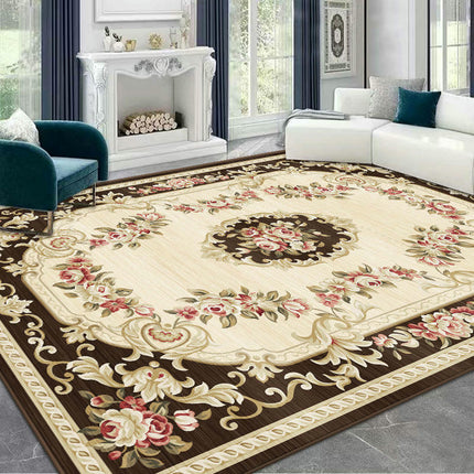 Bohemian Vintage Area Rug Machine Washable Low-Pile Carpet,Non-Slip Living Room Floor Rugs