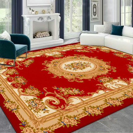Bohemian Vintage Area Rug Machine Washable Low-Pile Carpet,Non-Slip Living Room Floor Rugs