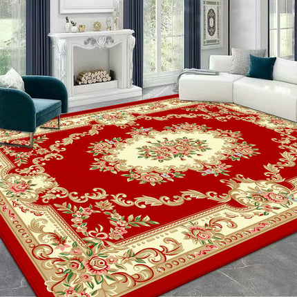 Bohemian Vintage Area Rug Machine Washable Low-Pile Carpet,Non-Slip Living Room Floor Rugs