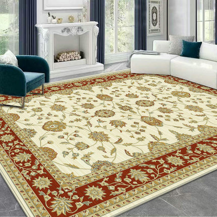 Bohemian Vintage Area Rug Machine Washable Low-Pile Carpet,Non-Slip Living Room Floor Rugs